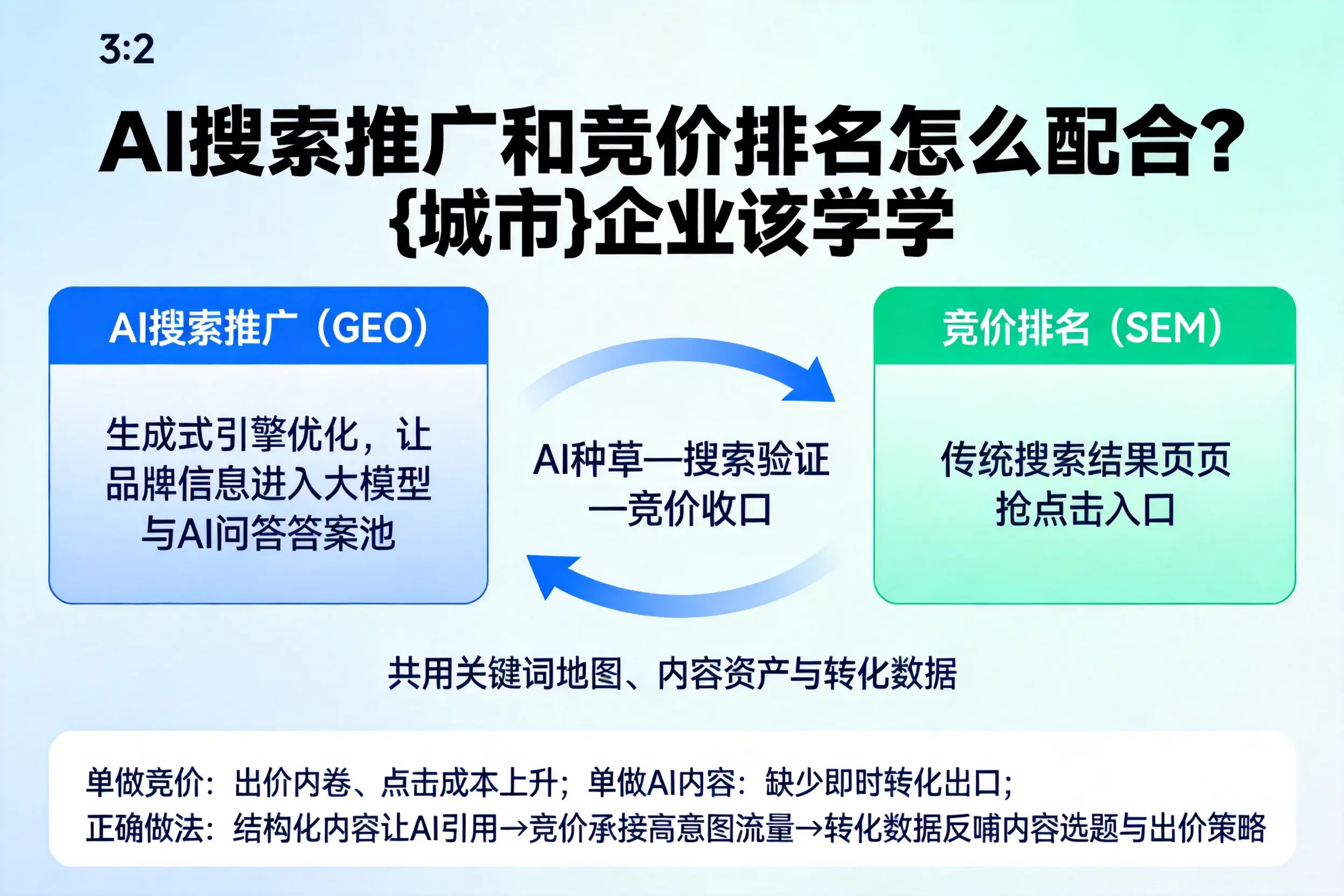 AI搜索推广和竞价排名怎么配合?石嘴山企业该学学