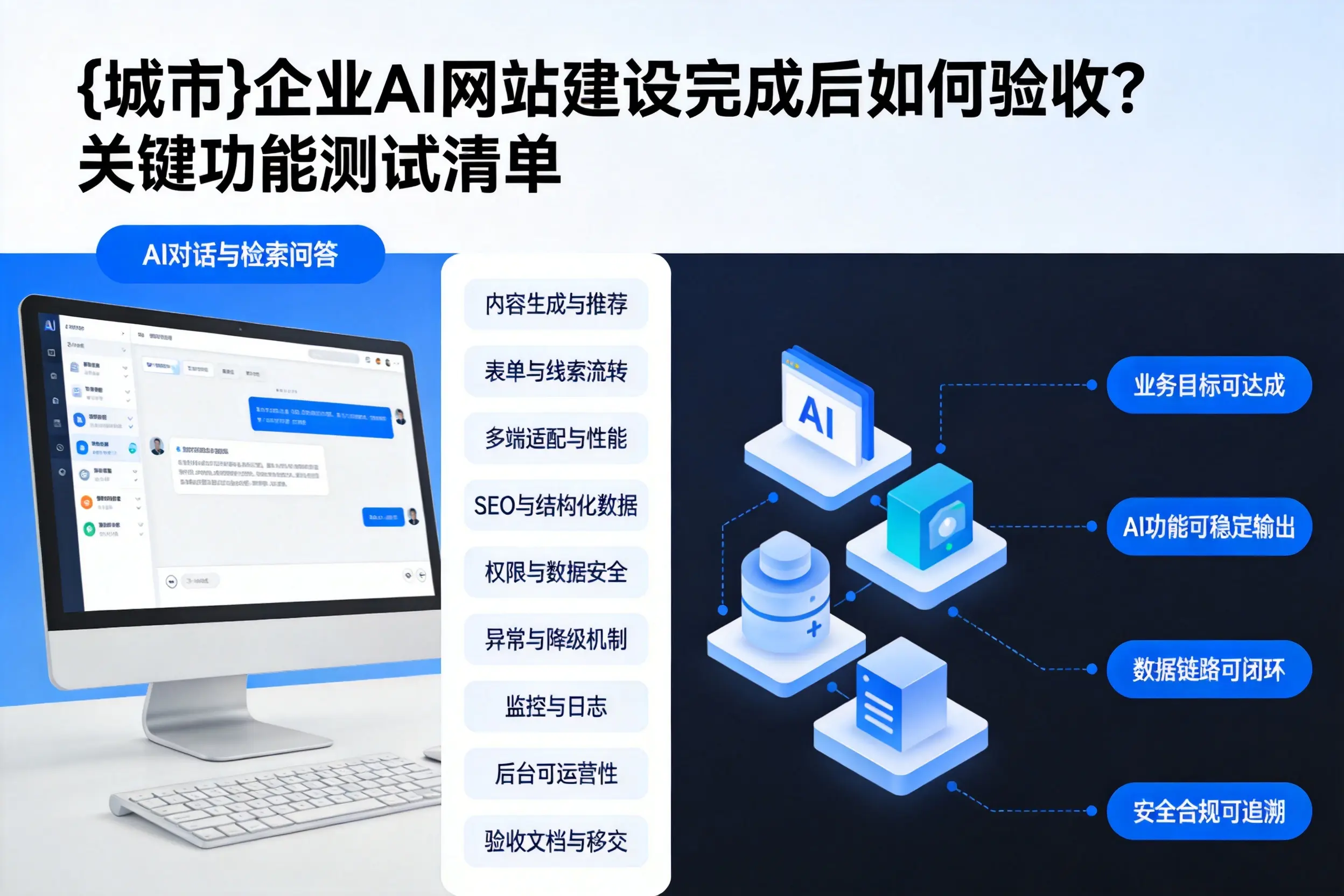 石嘴山企业AI网站建设完成后如何验收?关键功能测试清单
