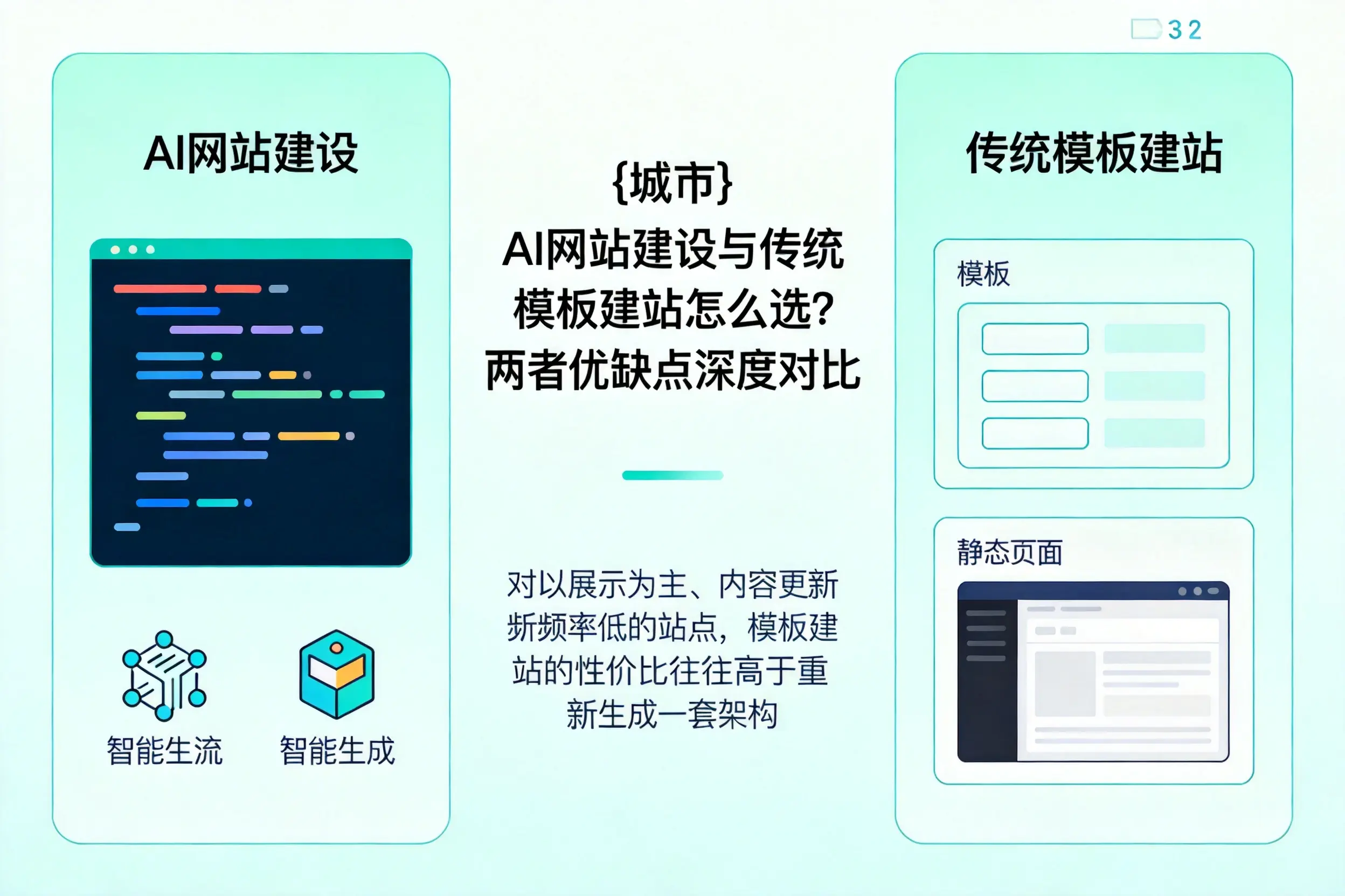 石嘴山AI网站建设与传统模板建站怎么选?两者优缺点深度对比