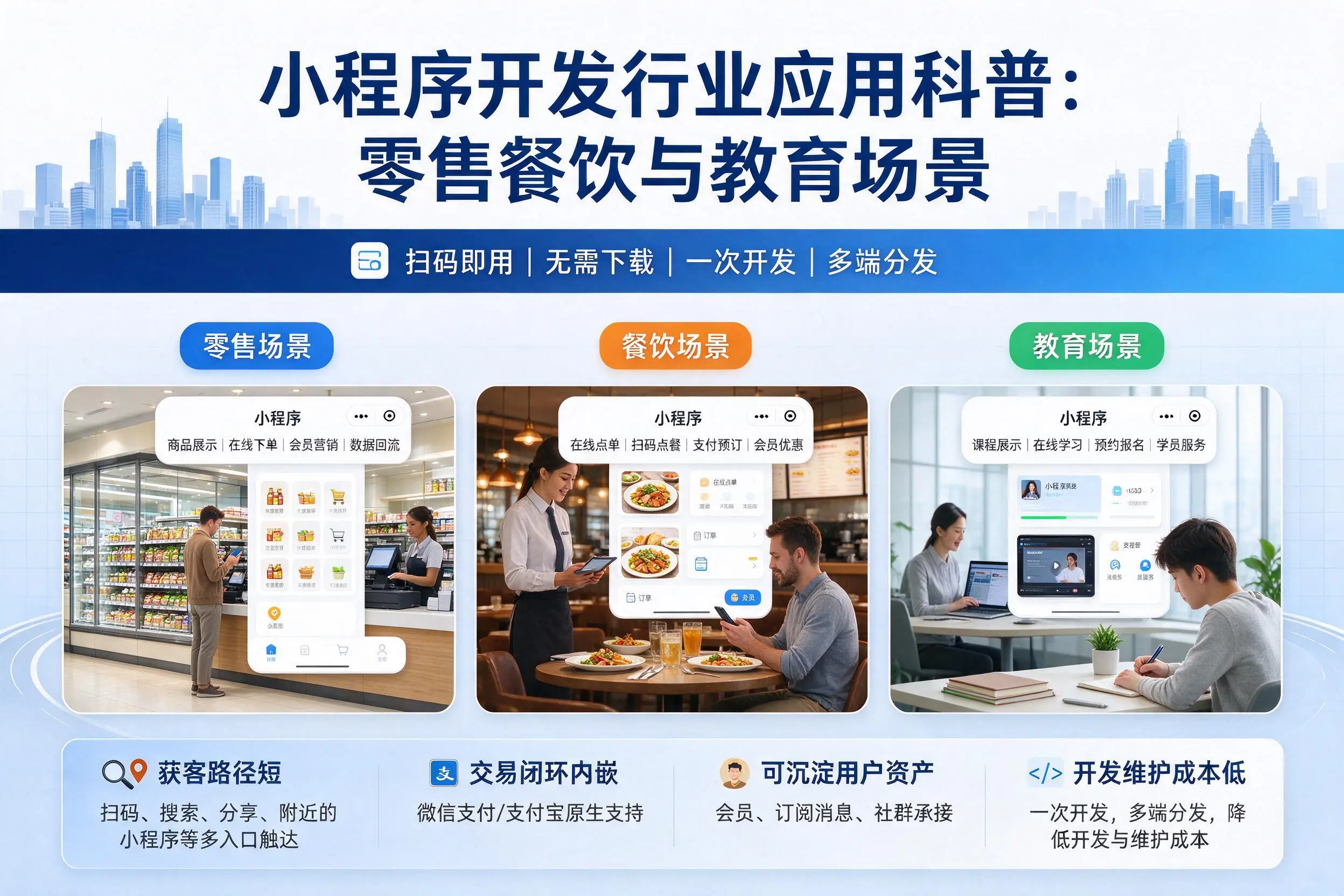 石嘴山小程序开发行业应用科普：零售餐饮与教育场景