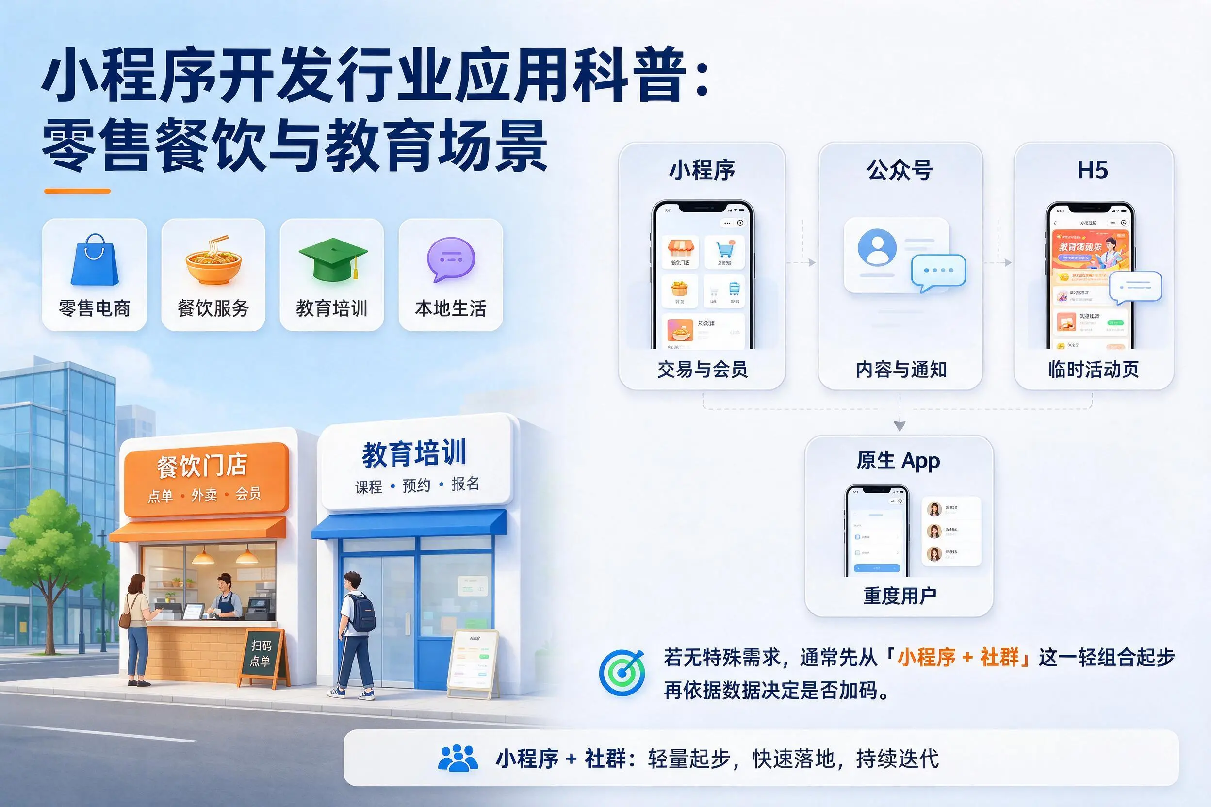 石嘴山小程序开发行业应用科普：零售餐饮与教育场景