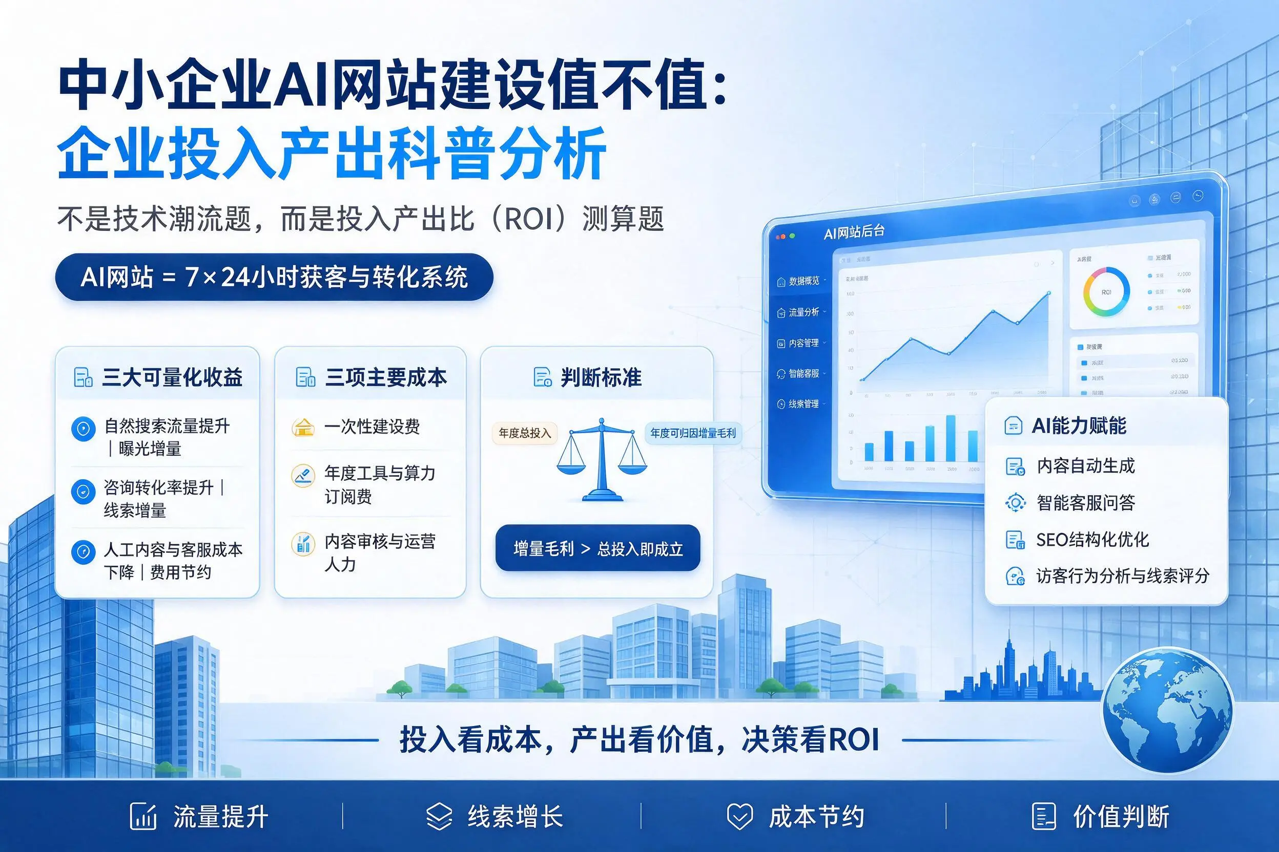 中小企业AI网站建设值不值:石嘴山企业投入产出科普分析