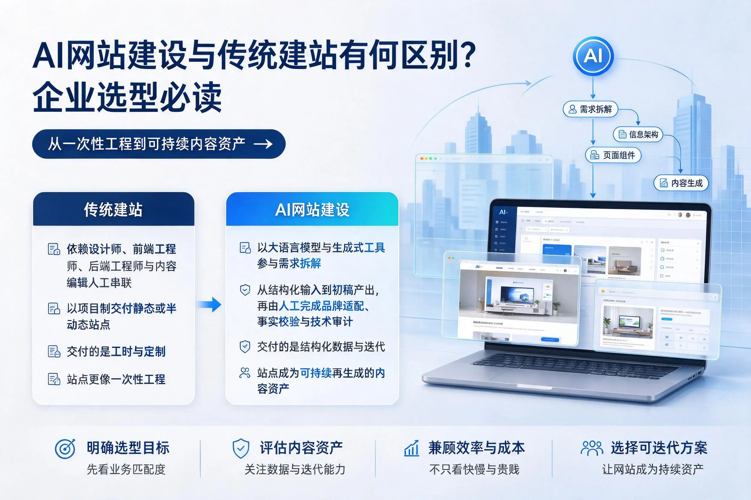 AI网站建设与传统建站有何区别?石嘴山企业选型必读