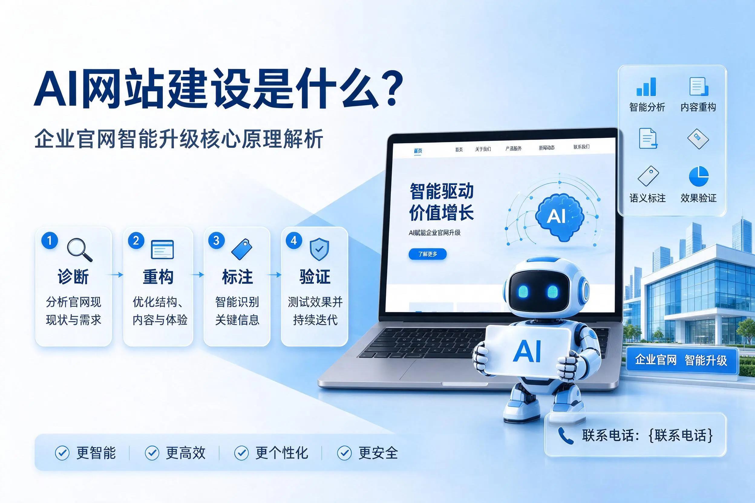 AI网站建设是什么?石嘴山企业官网智能升级核心原理解析