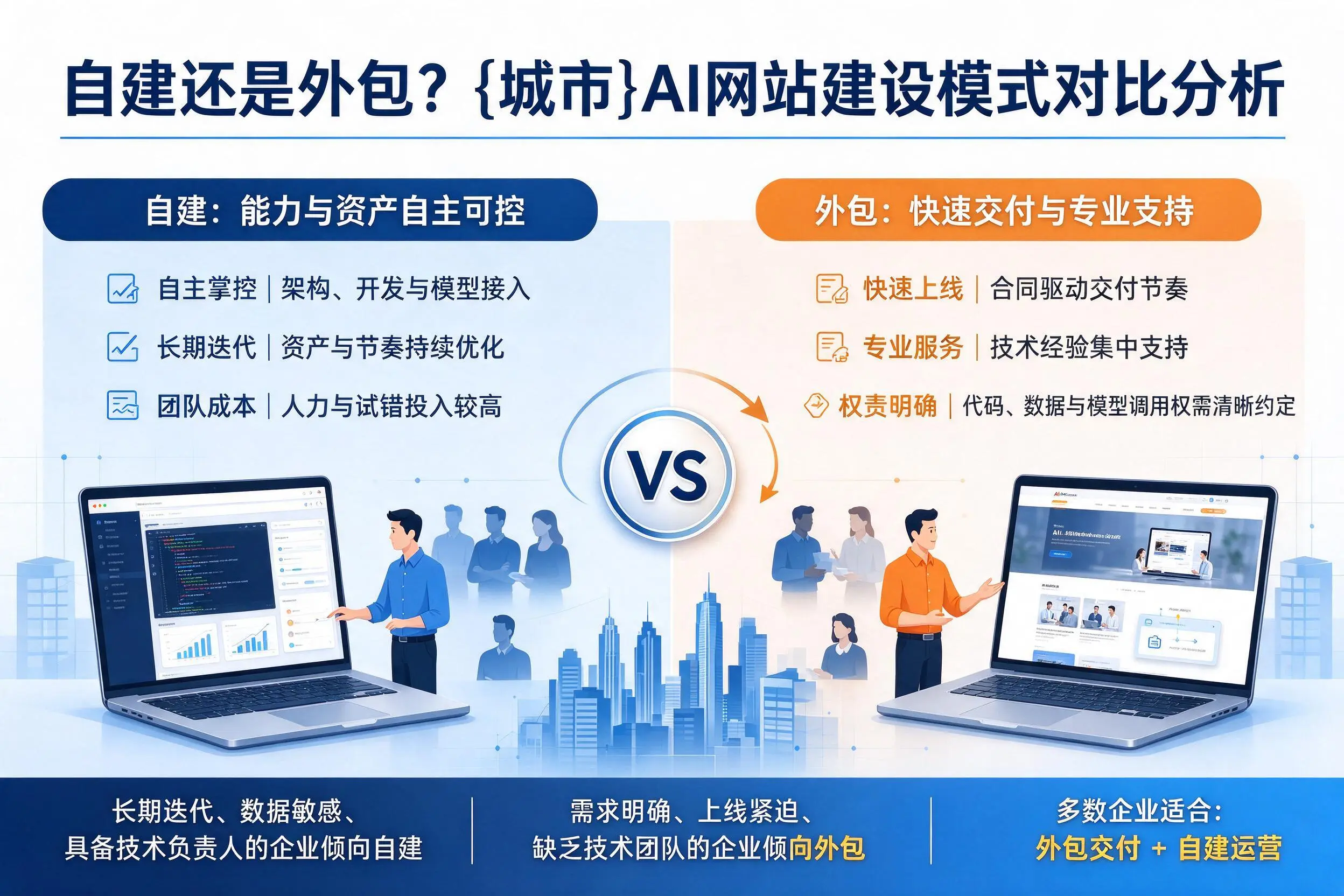 自建还是外包？石嘴山AI网站建设模式对比分析