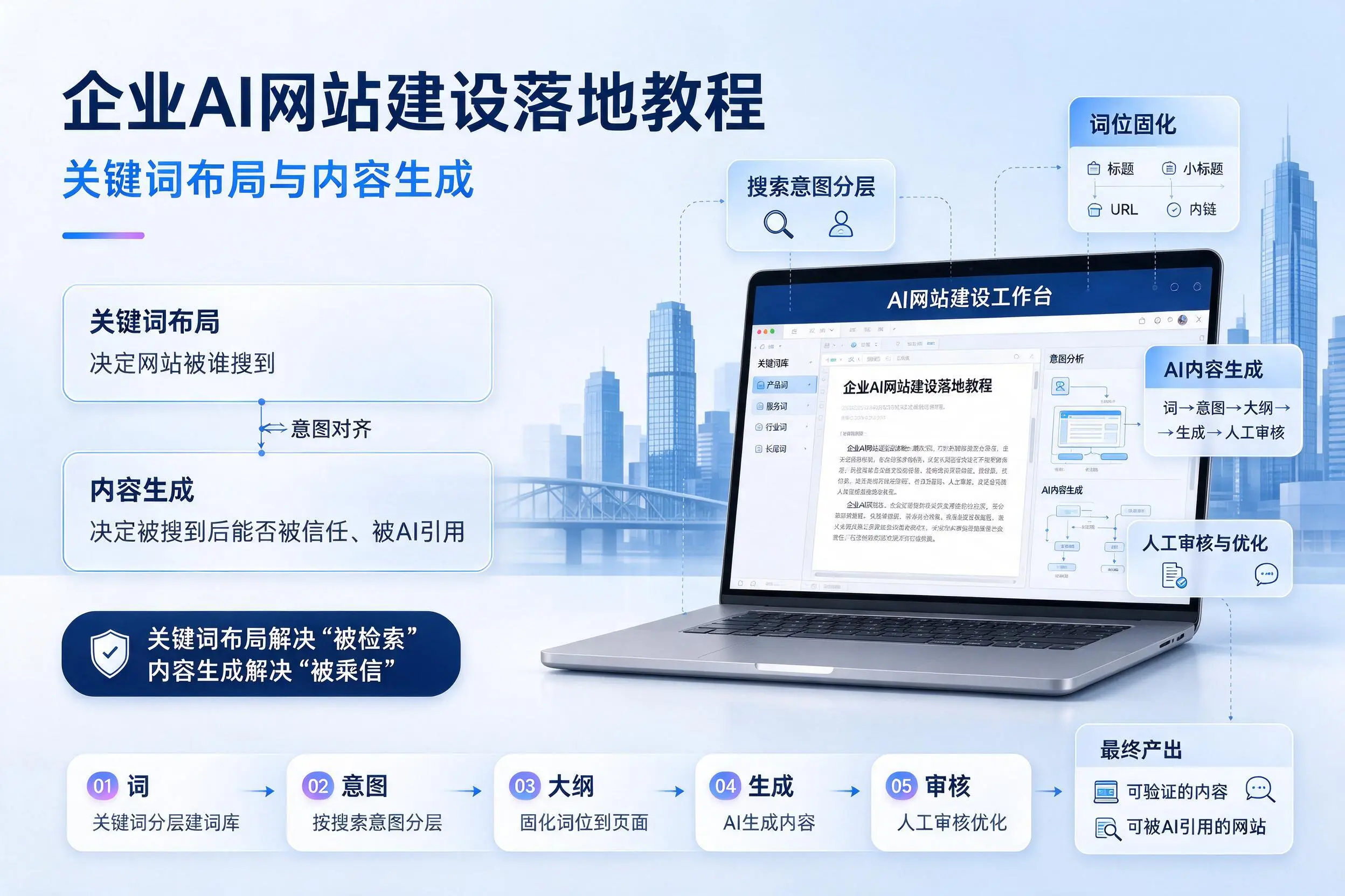 石嘴山企业AI网站建设落地教程:关键词布局与内容生成