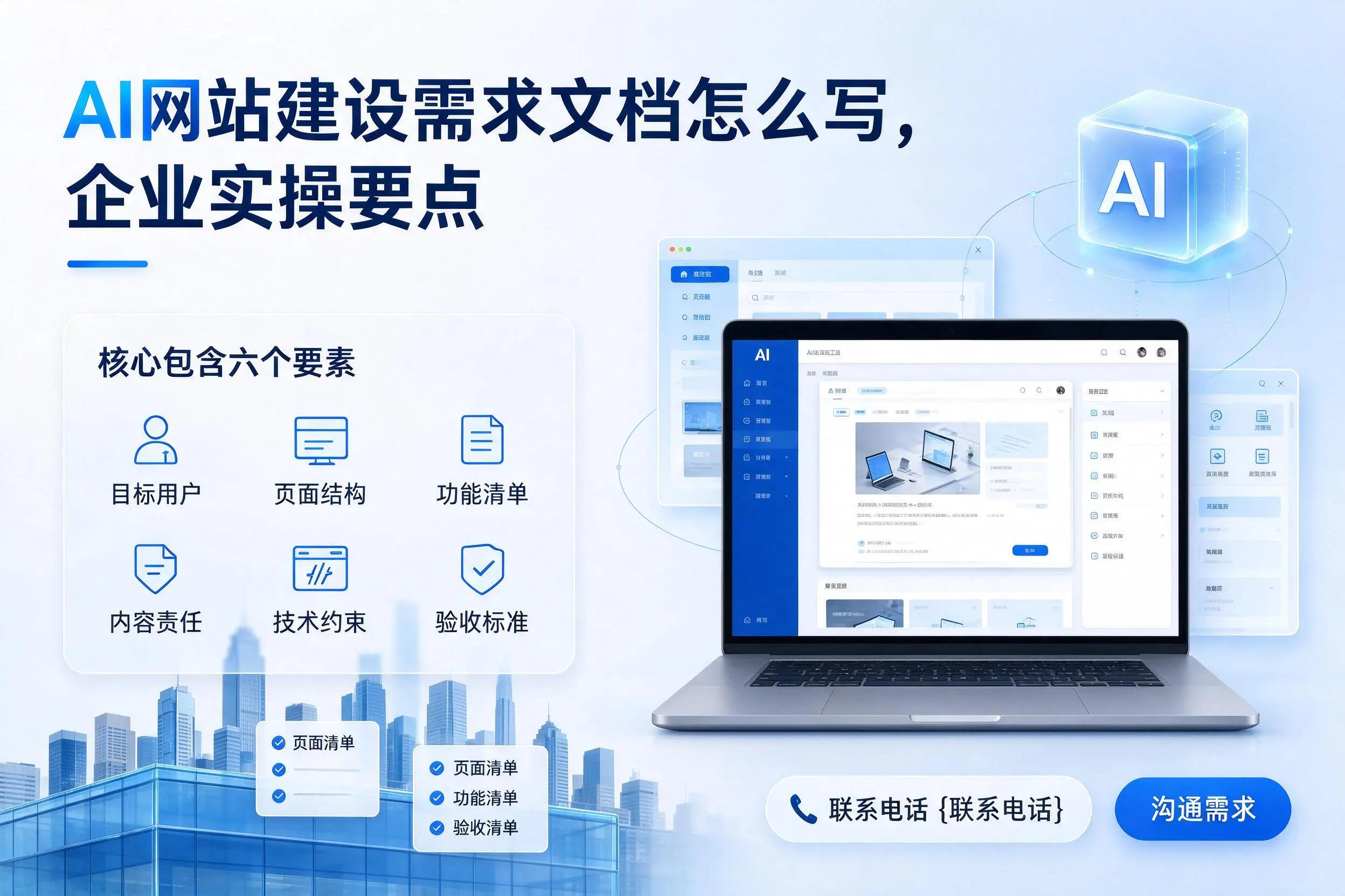 AI网站建设需求文档怎么写,石嘴山企业实操要点
