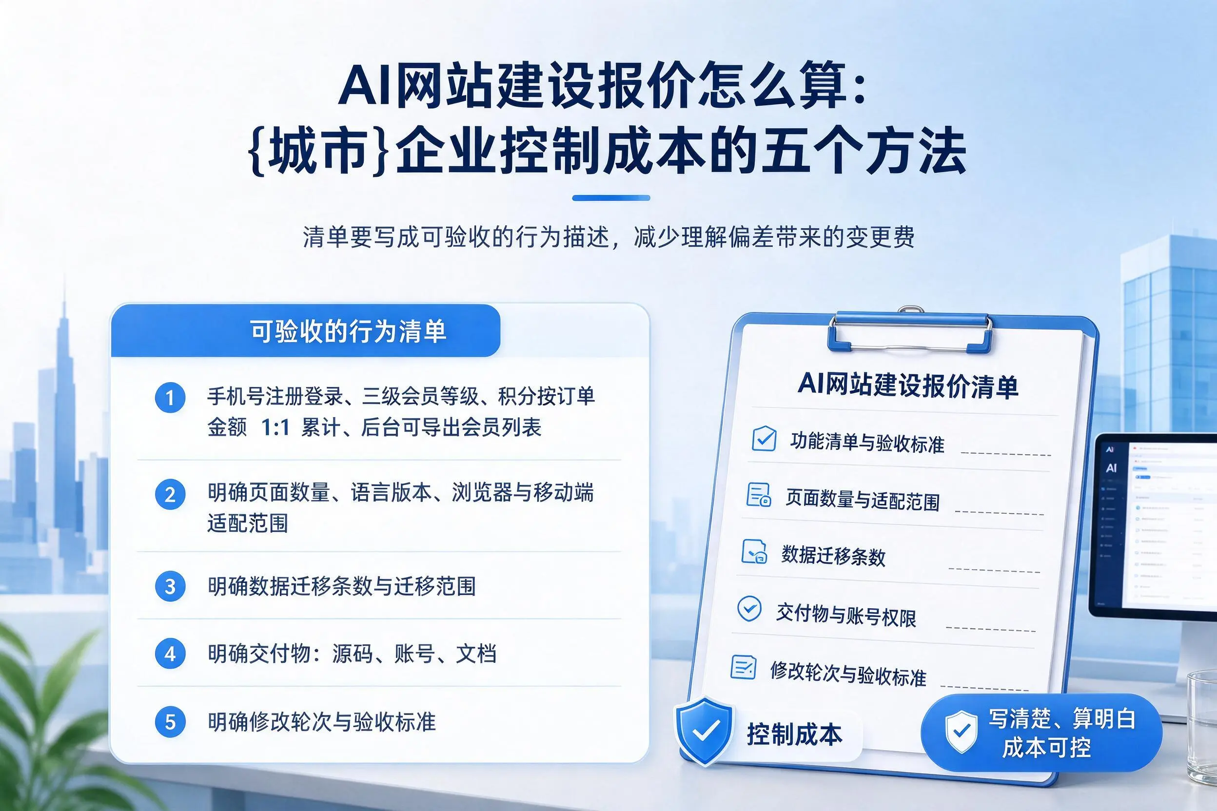 AI网站建设报价怎么算：石嘴山企业控制成本的五个方法